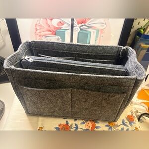 Felt Handbag Purse Bag Organizer Grey Adjustable Large Hobo NEW
